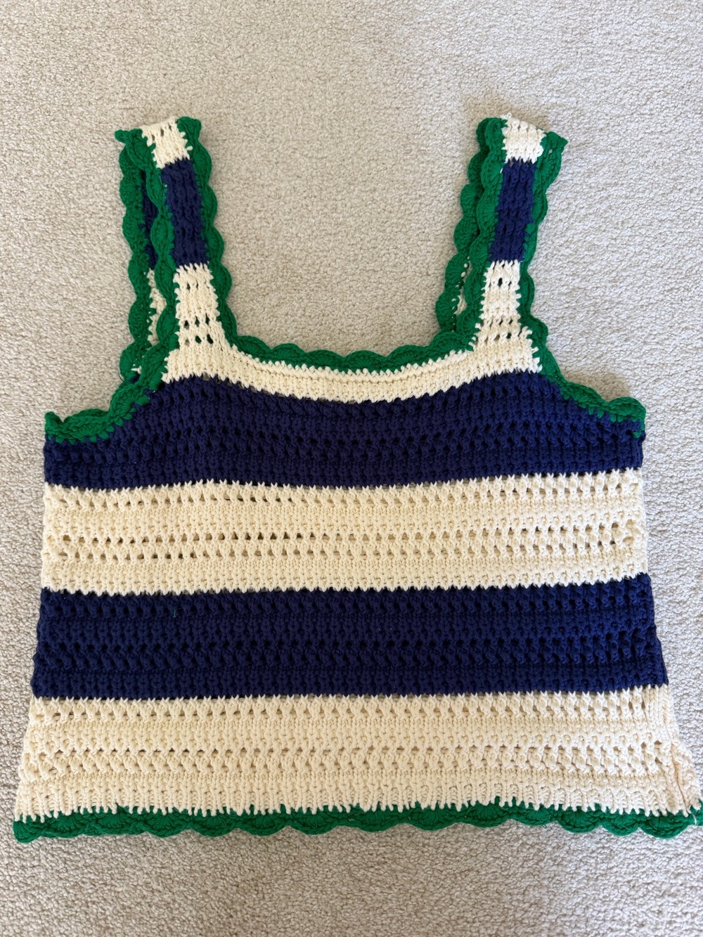 Trovata JUSTINE SWEATER TANK NAVY W/ ANTIQUE WHITE STRIPE - size M
